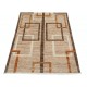 Hand Knotted Brown and Ivory Wool Area Rug | Geometric Abstract Small Rug Hand Knotted Brown and Ivory Wool Area Rug | Geometric Abstract Small Rug