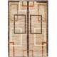 Hand Knotted Brown and Ivory Wool Area Rug | Geometric Abstract Small Rug Hand Knotted Brown and Ivory Wool Area Rug | Geometric Abstract Small Rug
