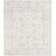 Hand Knotted Beige Wool Oushak Area Rug with All-Over Floral Design Hand Knotted Beige Wool Oushak Area Rug with All-Over Floral Design
