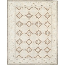 Beige Area Rug for Spacious Living Room | 100% Wool Traditional Hand Knotted Carpet