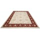 Hand Knotted Large Wool Area Rug with Beige Field and Red Border | Floral Oushak Carpet Hand Knotted Large Wool Area Rug with Beige Field and Red Border | Floral Oushak Carpet