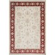 Hand Knotted Large Wool Area Rug with Beige Field and Red Border | Floral Oushak Carpet Hand Knotted Large Wool Area Rug with Beige Field and Red Border | Floral Oushak Carpet