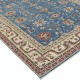 Hand Knotted Floral Area Rug with Blue Field and Beige Border | Traditional Oushak Wool Carpet Hand Knotted Floral Area Rug with Blue Field and Beige Border | Traditional Oushak Wool Carpet