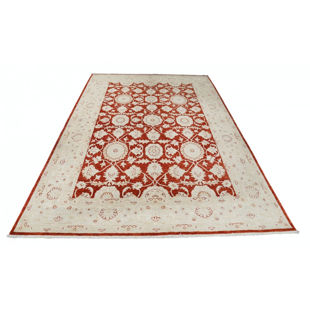 Hand Knotted Red and Ivory Wool Area Rug | Turkish Floral Design Carpet Hand Knotted Red and Ivory Wool Area Rug | Turkish Floral Design Carpet