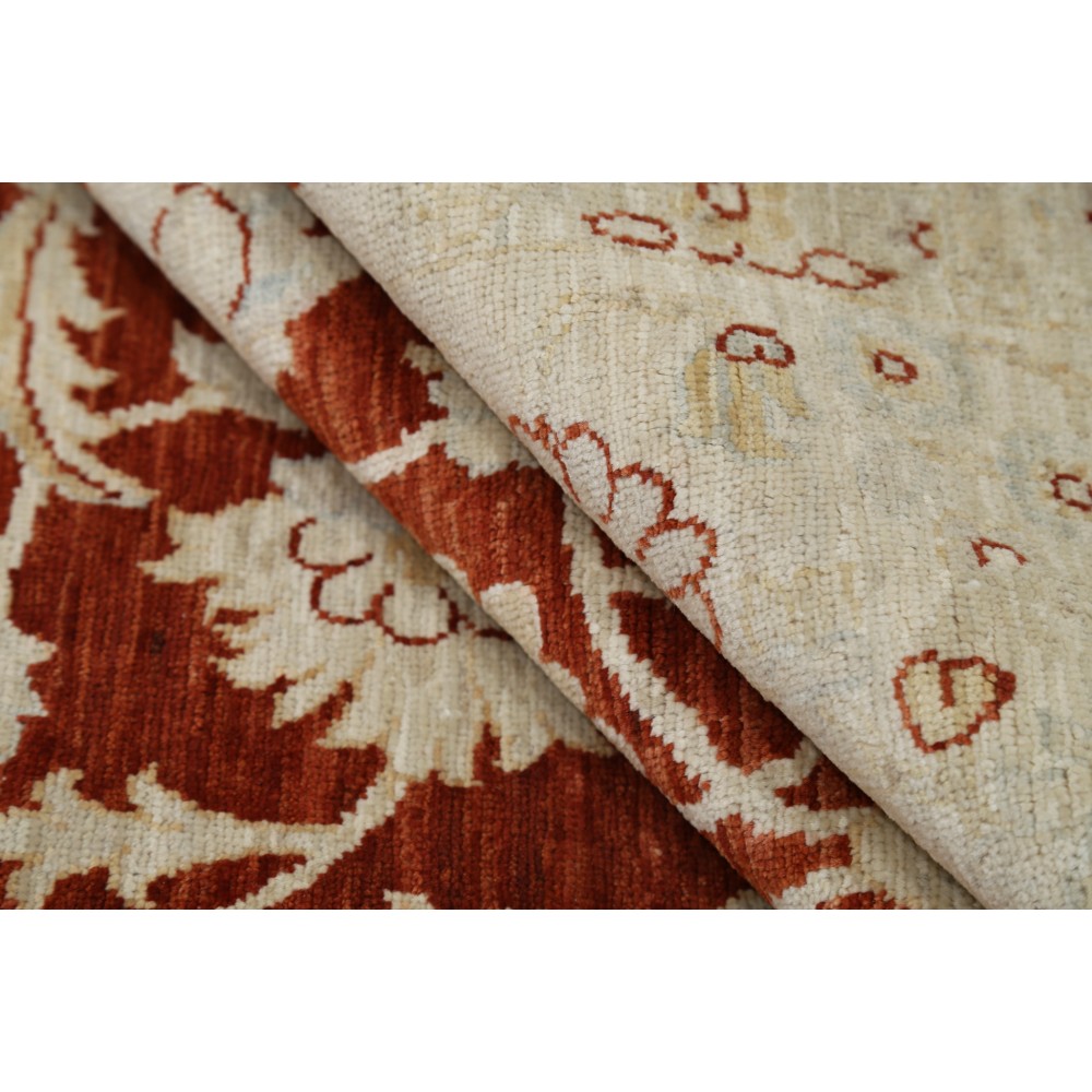Hand Knotted Red and Ivory Wool Area Rug | Turkish Floral Design Carpet Hand Knotted Red and Ivory Wool Area Rug | Turkish Floral Design Carpet