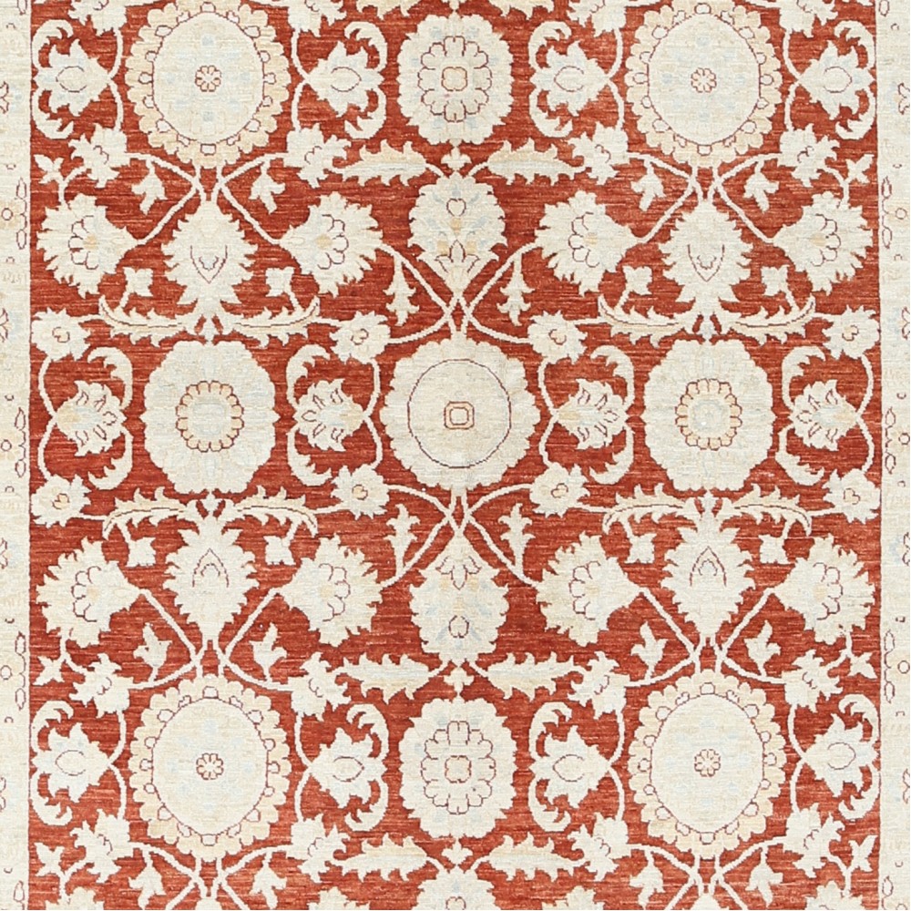 Hand Knotted Red and Ivory Wool Area Rug | Turkish Floral Design Carpet Hand Knotted Red and Ivory Wool Area Rug | Turkish Floral Design Carpet