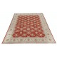 Hand Knotted Floral Area Rug with Red Field and Ivory Border | Turkish Oushak Wool Carpet Hand Knotted Floral Area Rug with Red Field and Ivory Border | Turkish Oushak Wool Carpet