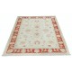 Hand Knotted Floral Turkish Area Rug with Beige Field and Red Border | Wool Carpet for Home Decor Hand Knotted Floral Turkish Area Rug with Beige Field and Red Border | Wool Carpet for Home Decor