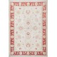 Hand Knotted Floral Turkish Area Rug with Beige Field and Red Border | Wool Carpet for Home Decor Hand Knotted Floral Turkish Area Rug with Beige Field and Red Border | Wool Carpet for Home Decor