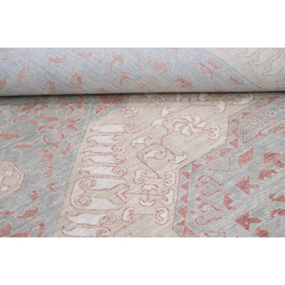 Hand Knotted Large Area Rug for Living Room Decor | Soft-Toned Wool Carpet