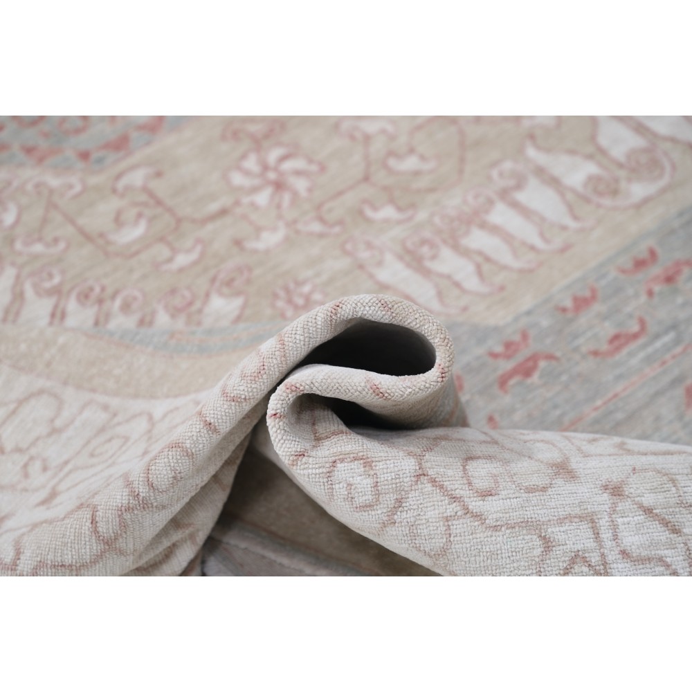 Hand Knotted Large Area Rug for Living Room Decor | Soft-Toned Wool Carpet