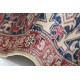 Hand Knotted Red, Navy Blue and Ivory Wool Area Rug | Turkish Floral Rug for Living Room, Bedroom, Office Hand Knotted Red, Navy Blue and Ivory Wool Area Rug | Turkish Floral Rug for Living Room, Bedroom, Office