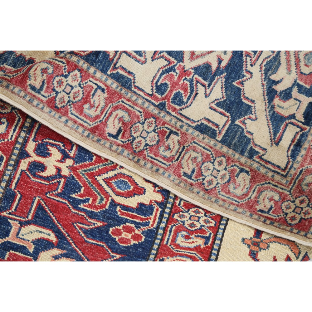 Hand Knotted Red, Navy Blue and Ivory Wool Area Rug | Turkish Floral Rug for Living Room, Bedroom, Office Hand Knotted Red, Navy Blue and Ivory Wool Area Rug | Turkish Floral Rug for Living Room, Bedroom, Office