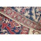 Hand Knotted Red, Navy Blue and Ivory Wool Area Rug | Turkish Floral Rug for Living Room, Bedroom, Office Hand Knotted Red, Navy Blue and Ivory Wool Area Rug | Turkish Floral Rug for Living Room, Bedroom, Office
