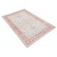 Hand Knotted Floral Turkish Accent Rug with Beige Field and Red Border | 100% Wool Hand Knotted Floral Turkish Accent Rug with Beige Field and Red Border | 100% Wool