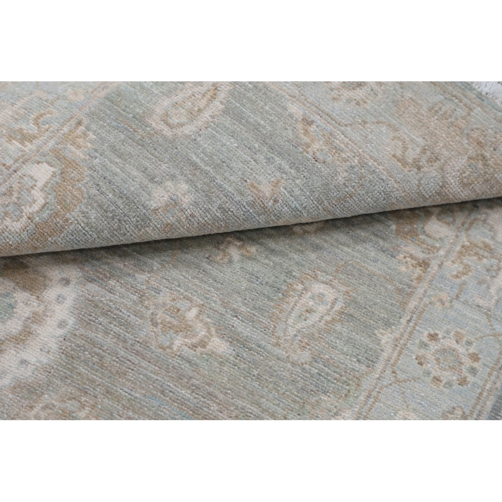Hand Knotted Soft-Toned Light Blue, Ivory Wool Area Rug | Traditional Geometric Accent Rug Hand Knotted Soft-Toned Light Blue, Ivory Wool Area Rug | Traditional Geometric Accent Rug