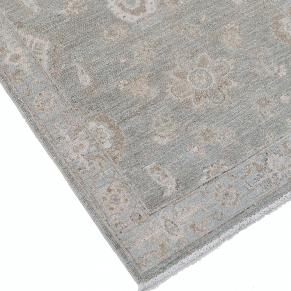 Hand Knotted Soft-Toned Light Blue, Ivory Wool Area Rug | Traditional Geometric Accent Rug Hand Knotted Soft-Toned Light Blue, Ivory Wool Area Rug | Traditional Geometric Accent Rug