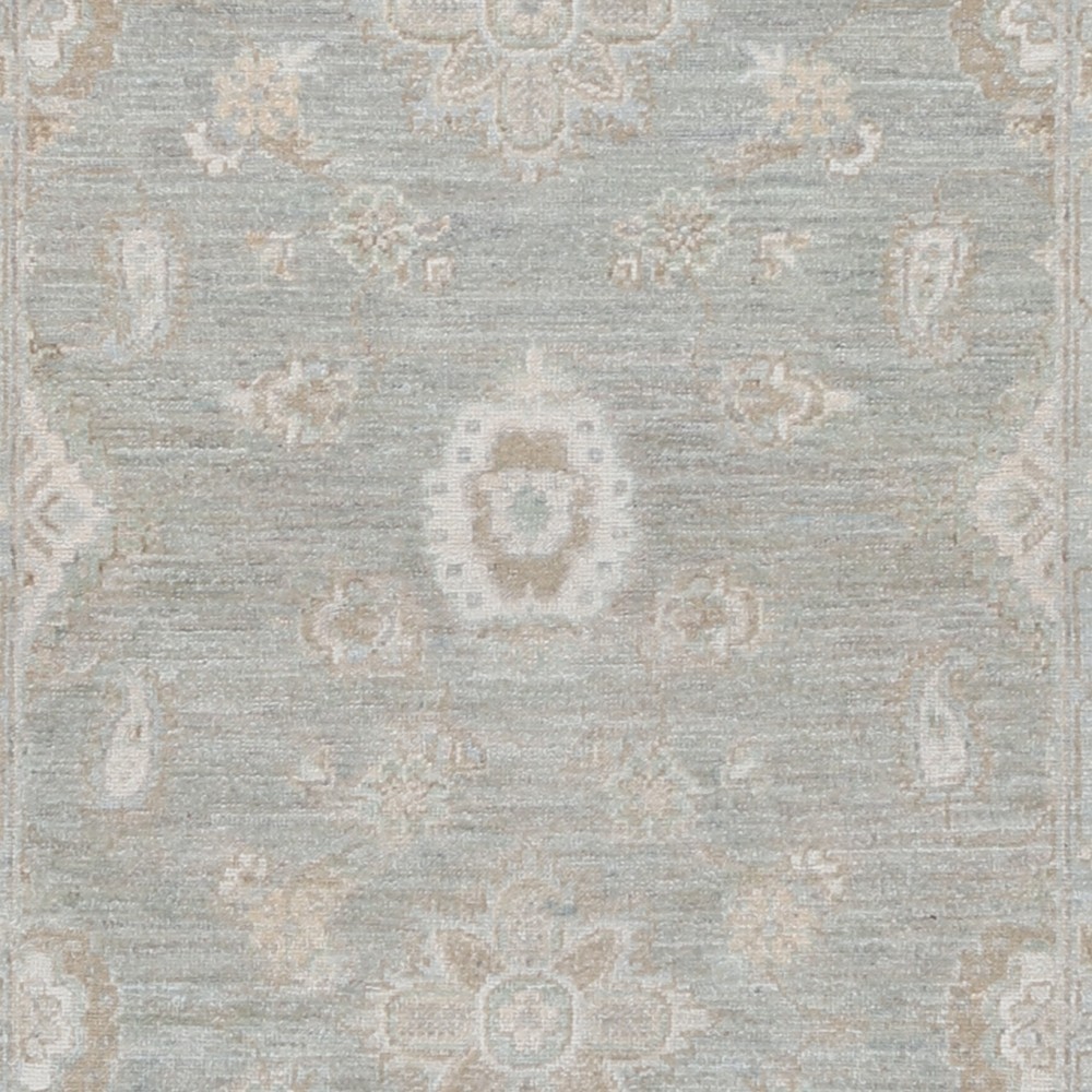 Hand Knotted Soft-Toned Light Blue, Ivory Wool Area Rug | Traditional Geometric Accent Rug Hand Knotted Soft-Toned Light Blue, Ivory Wool Area Rug | Traditional Geometric Accent Rug