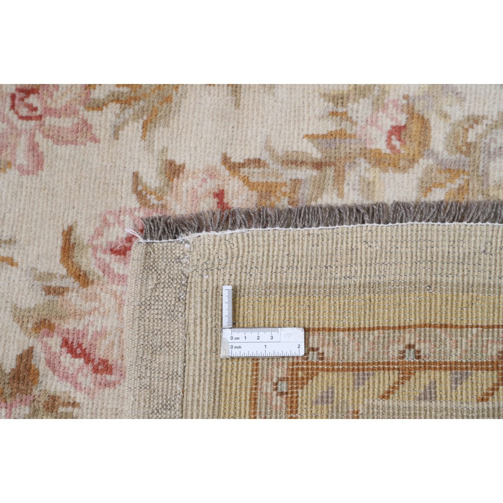 Hand Knotted Ivory, Pale Pink Large Area Rug | Decorative Floral Design Wool Carpet