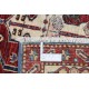 Hand Knotted Red, Navy Blue and Ivory Wool Area Rug | Turkish Geometric Design Carpet