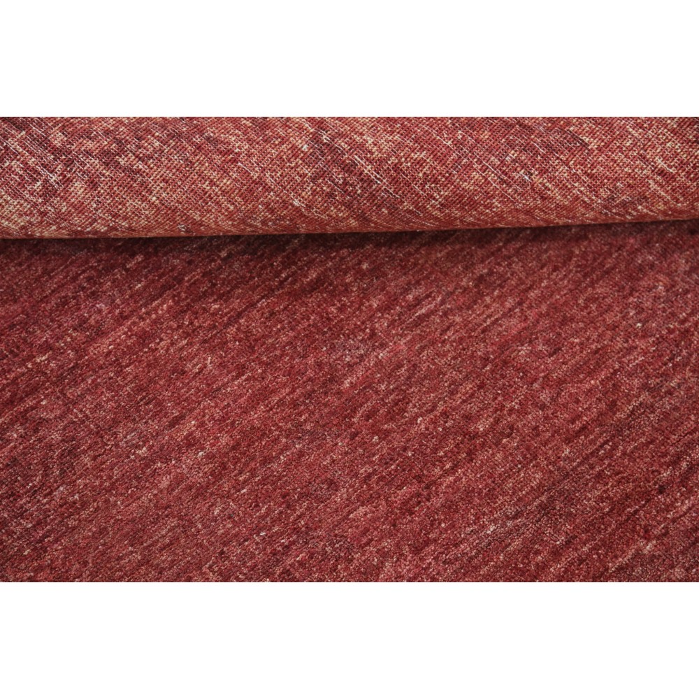 Hand Knotted Burgundy Red Wool Area Rug | Turkish Accent Rug for Contemporary Interiors