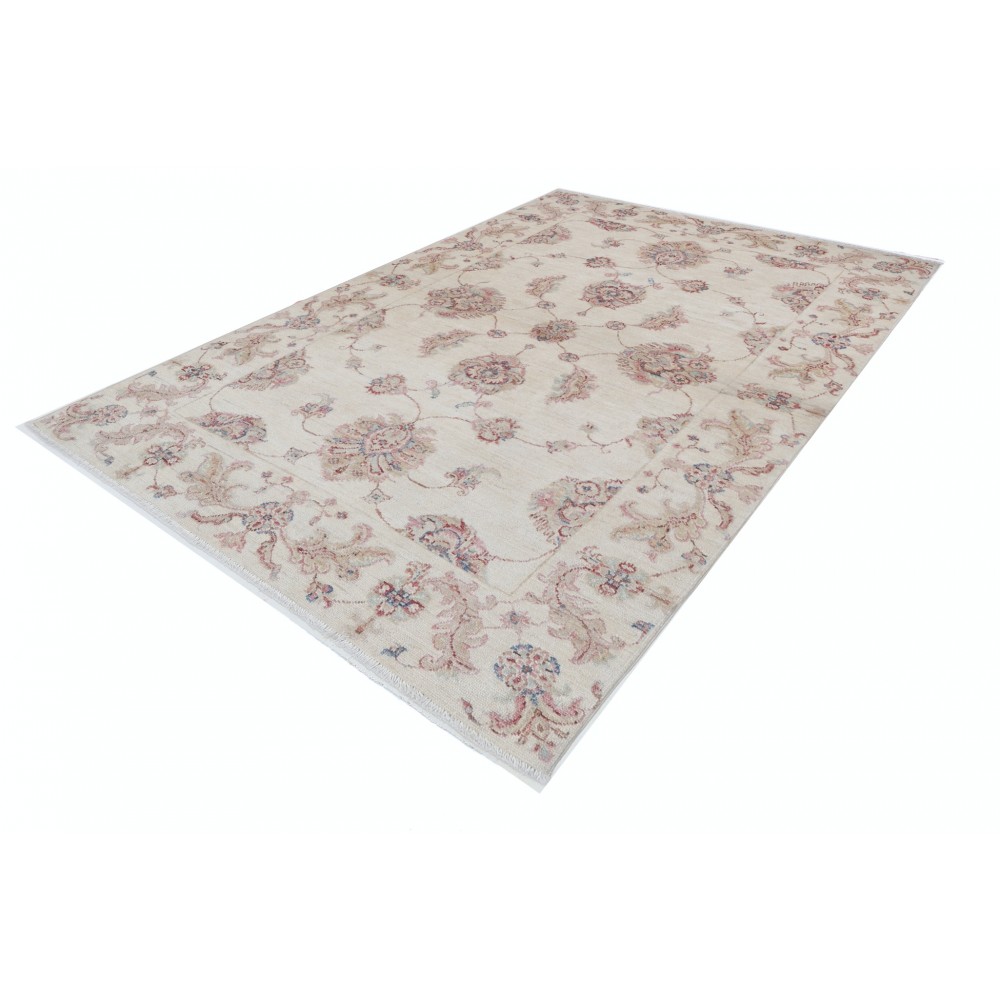 Hand Knotted Turkish Accent Rug with All-Over Floral Design | Beige Area Rug for Bedroom and Entryway | 100% Wool Hand Knotted Turkish Accent Rug with All-Over Floral Design | Beige Area Rug for Bedroom and Entryway | 100% Wool