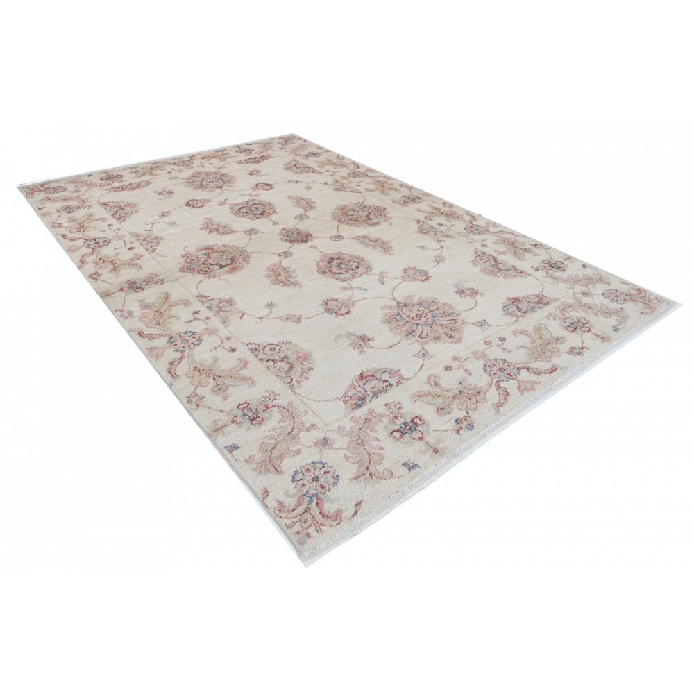 Hand Knotted Turkish Accent Rug with All-Over Floral Design | Beige Area Rug for Bedroom and Entryway | 100% Wool Hand Knotted Turkish Accent Rug with All-Over Floral Design | Beige Area Rug for Bedroom and Entryway | 100% Wool