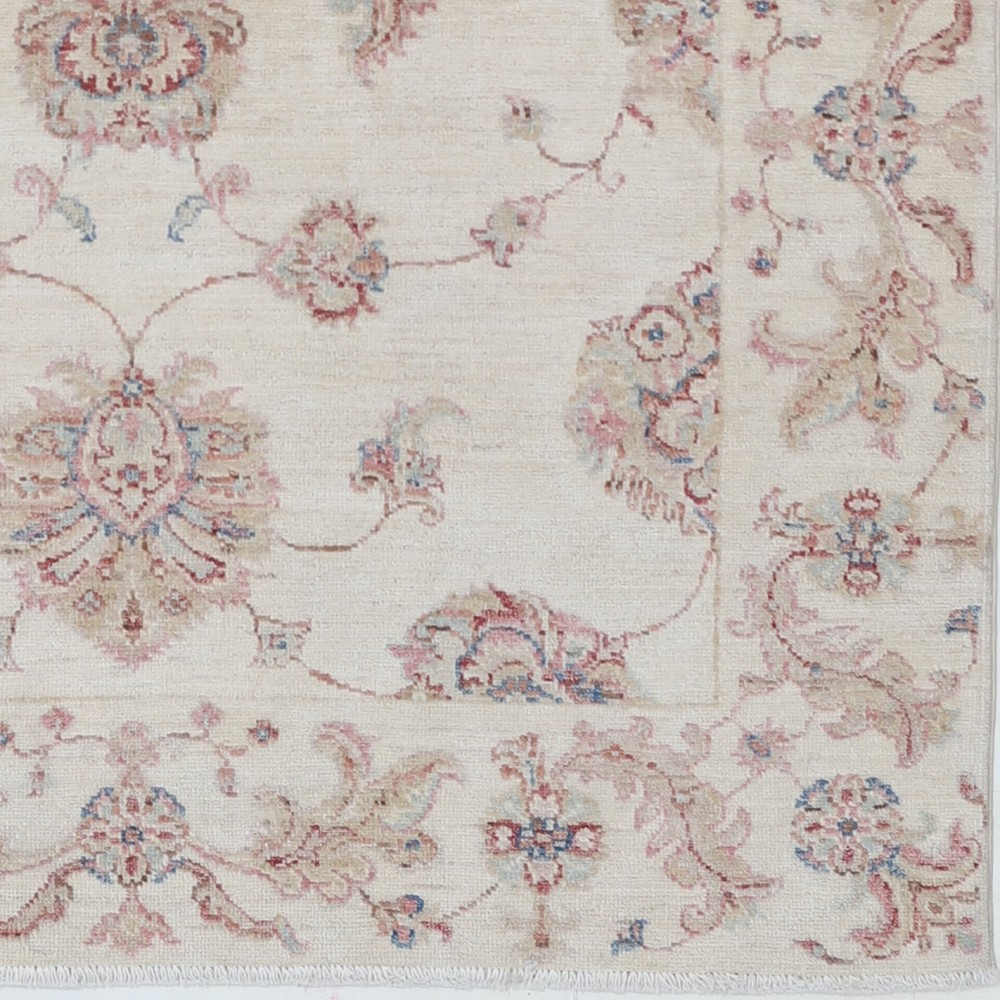Hand Knotted Turkish Accent Rug with All-Over Floral Design | Beige Area Rug for Bedroom and Entryway | 100% Wool Hand Knotted Turkish Accent Rug with All-Over Floral Design | Beige Area Rug for Bedroom and Entryway | 100% Wool