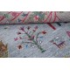 Hand Knotted Turkish Wool Rug | Gray Floral & Tree Motif Area Rug in Multicolor Tones for Living Room