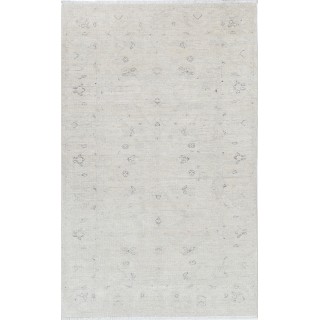 Traditional Hand Knotted Turkish Accent Rug | Neutral Tone Wool Area Rug