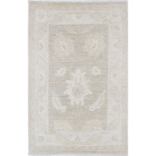 Traditional Beige Turkish Wool Rug | Hand Knotted Accent Rug for Home Decor