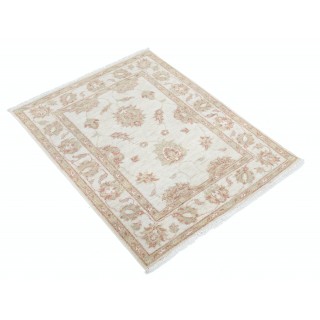 Hand Knotted Turkish Wool Rug with All-Over Floral Design | New Beige Accent Rug for Entryway