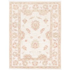 Hand Knotted Turkish Wool Rug with All-Over Floral Design | New Beige Accent Rug for Entryway