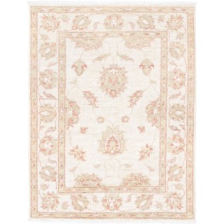 Hand Knotted Turkish Wool Rug with All-Over Floral Design | New Beige Accent Rug for Entryway