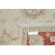 Hand Knotted Floral Oushak Accent Rug with Beige Field and Red Border | 100% Wool Hand Knotted Floral Oushak Accent Rug with Beige Field and Red Border | 100% Wool