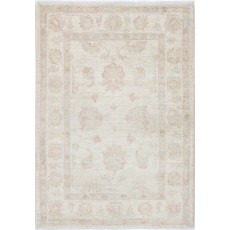 Beige Turkish Wool Accent Rug with Floral Design | New Handknotted Area Rug | 100% Wool