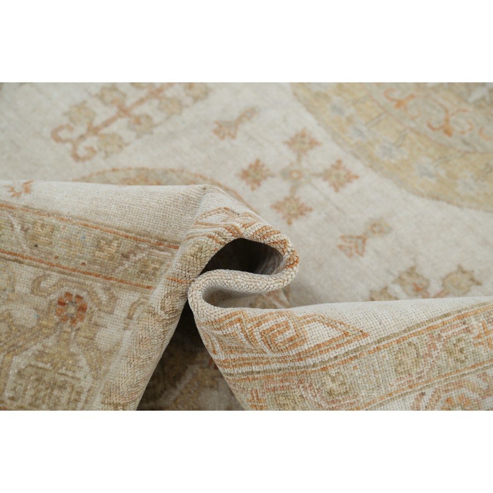 Traditional Hand Knotted Beige Area Rug | Geometric Medallion Design Carpet Traditional Hand Knotted Beige Area Rug | Geometric Medallion Design Carpet