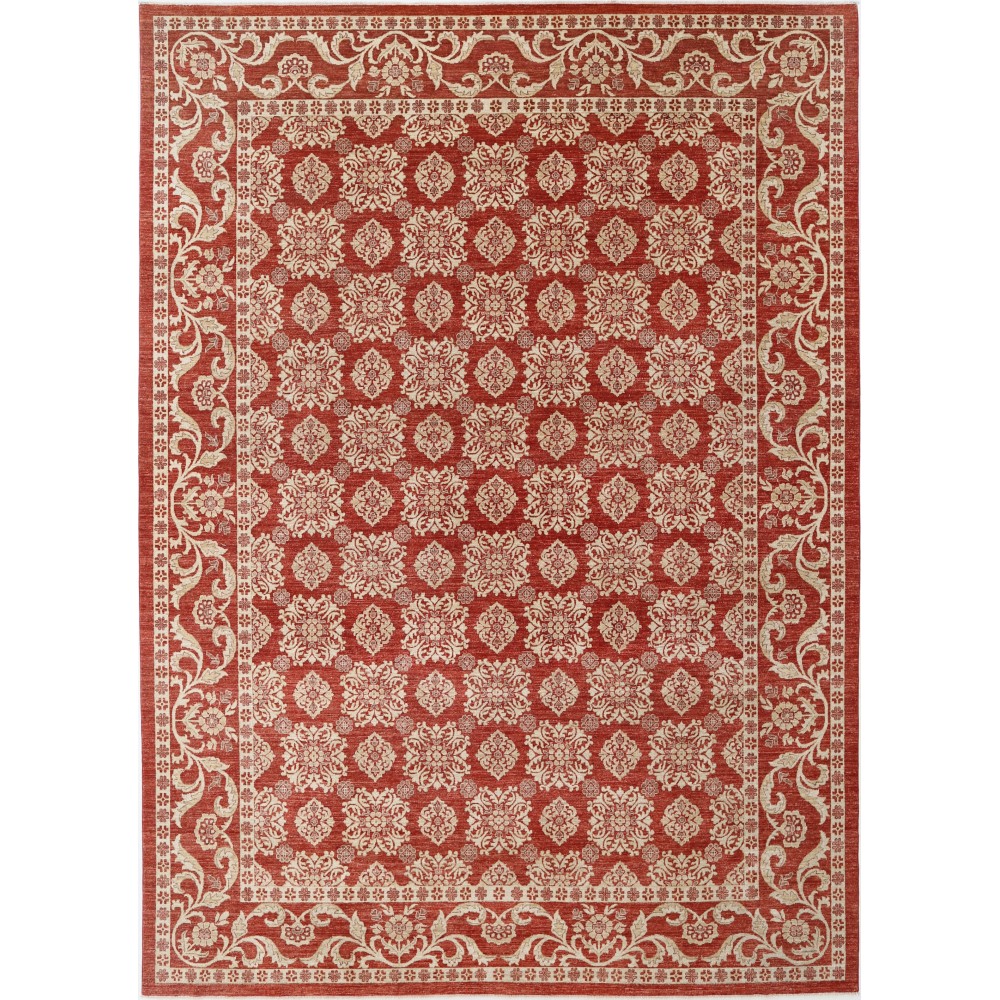 Hand Knotted Red, Ivory Wool Large Area Rug | Turkish Floral Design Carpet Hand Knotted Red, Ivory Wool Large Area Rug | Turkish Floral Design Carpet