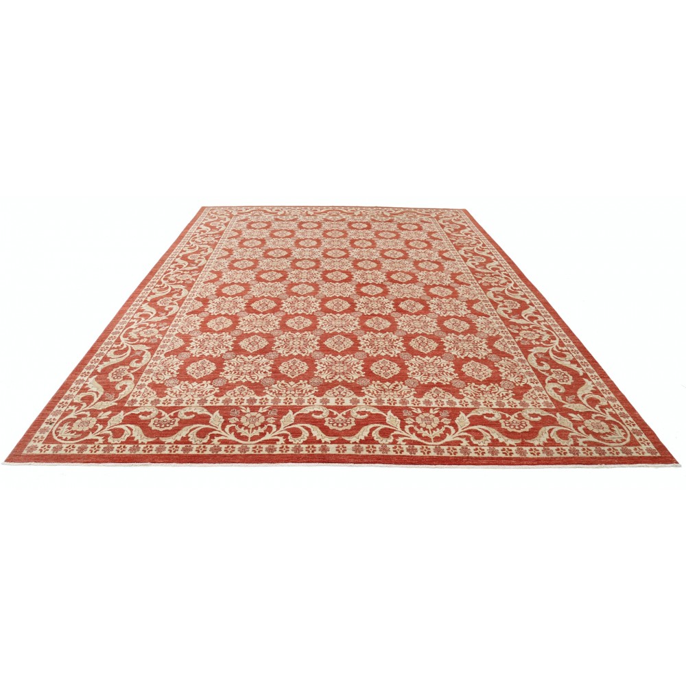 Hand Knotted Red, Ivory Wool Large Area Rug | Turkish Floral Design Carpet Hand Knotted Red, Ivory Wool Large Area Rug | Turkish Floral Design Carpet