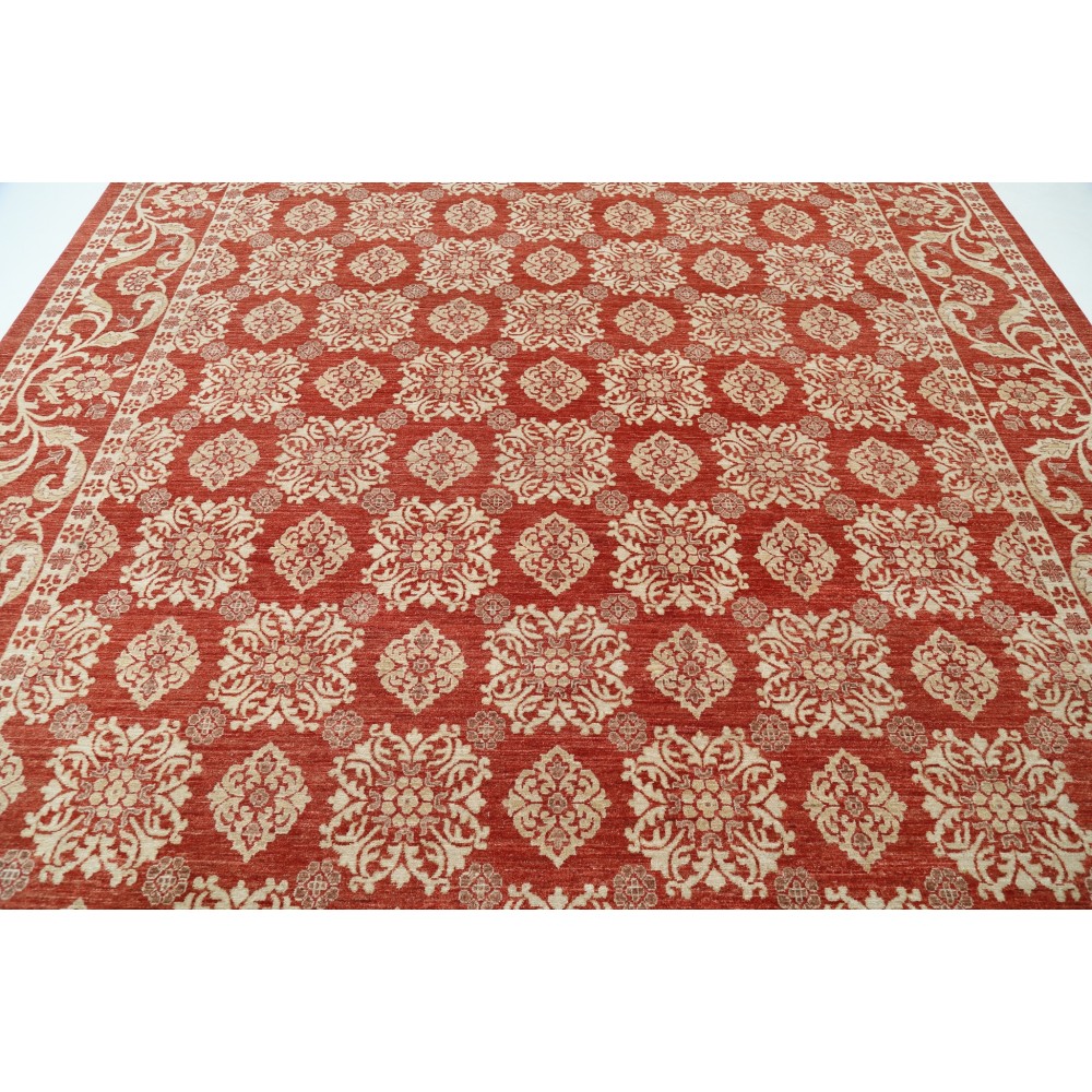Hand Knotted Red, Ivory Wool Large Area Rug | Turkish Floral Design Carpet Hand Knotted Red, Ivory Wool Large Area Rug | Turkish Floral Design Carpet