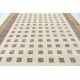Hand Knotted Beige, Blush and Brown Wool Area Rug | Geometric Grid Design Carpet
