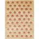 Hand Knotted Beige and Red Wool Area Rug | Turkish Repeating Floral Design Carpet Hand Knotted Beige and Red Wool Area Rug | Turkish Repeating Floral Design Carpet