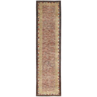 Hand Knotted Beige, Brown, Red Runner Rug for Kitchen | Wool Hallway Rug | Corridor Rug | Stair Rug