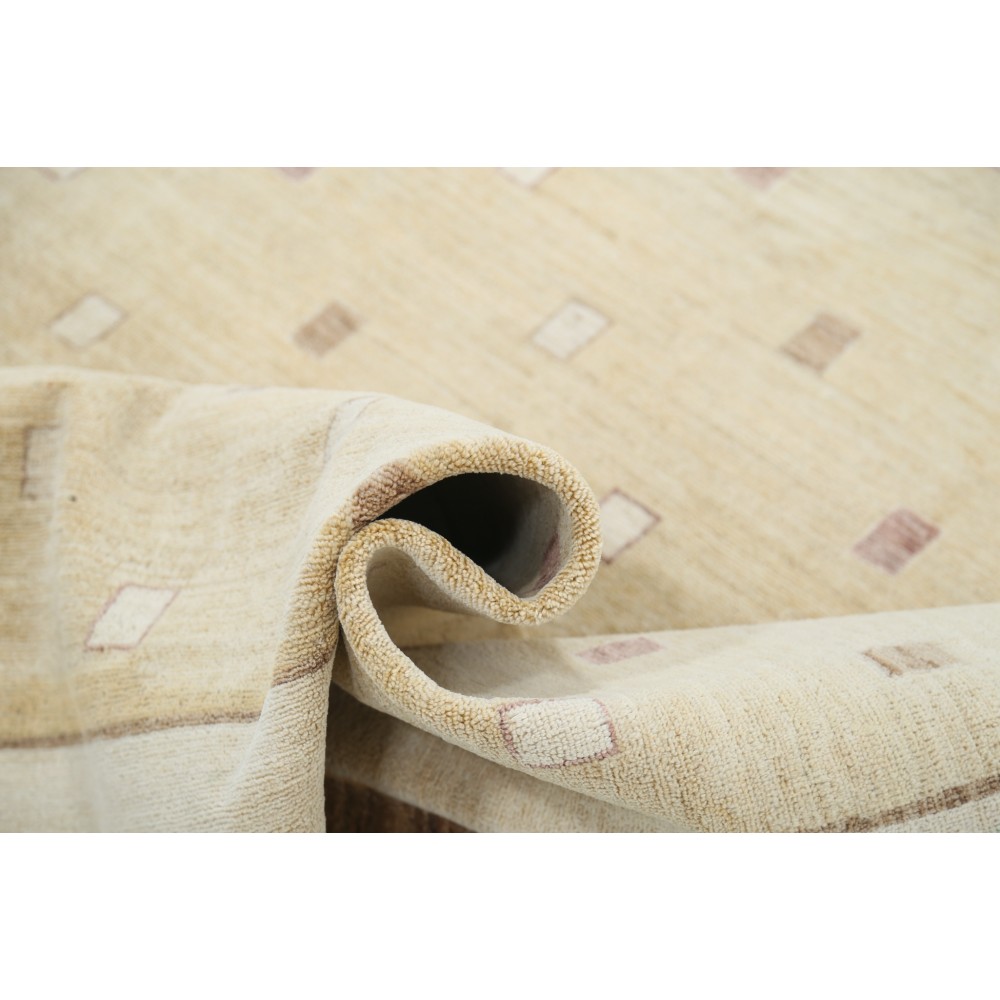 Hand Knotted Beige and Taupe Wool Area Rug | Minimal Geometric Dot Design Carpet Hand Knotted Beige and Taupe Wool Area Rug | Minimal Geometric Dot Design Carpet