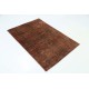 Hand Knotted Rust and Brown Wool Area Rug | Abstract Linear Rug