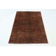 Hand Knotted Rust and Brown Wool Area Rug | Abstract Linear Rug