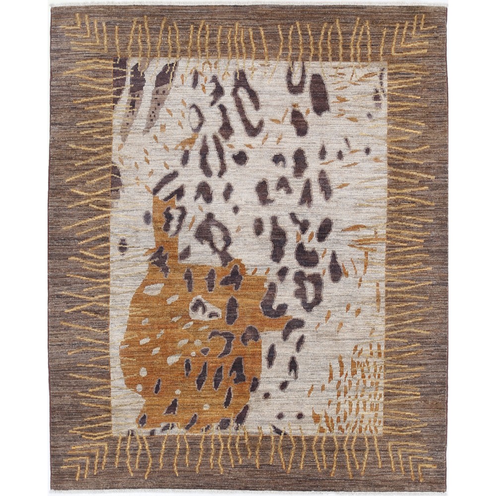 Hand Knotted Brown, Beige and Mustard Wool Area Rug | Abstract Design Carpet Hand Knotted Brown, Beige and Mustard Wool Area Rug | Abstract Design Carpet