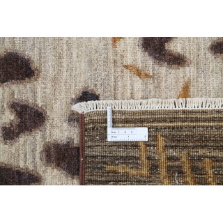 Hand Knotted Brown, Beige and Mustard Wool Area Rug | Abstract Leopard Design Carpet Hand Knotted Brown, Beige and Mustard Wool Area Rug | Abstract Leopard Design Carpet