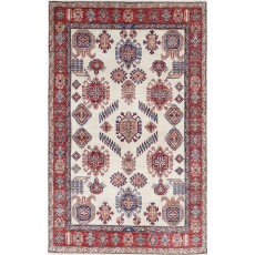 Hand Knotted Floral Beige Rug | Tribal Accent Rug for Entryway | New Condition | 100% Wool