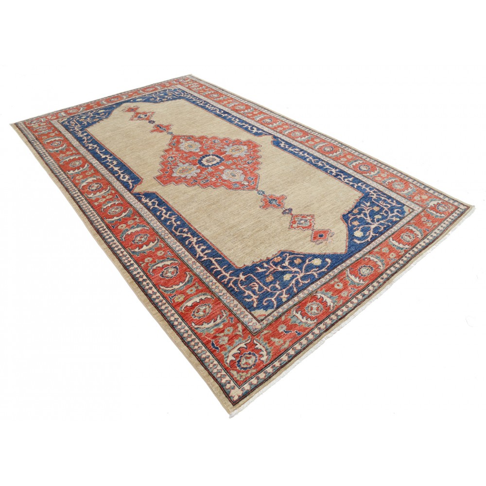 Hand Knotted Wool Area Rug | Medallion Design Large Carpet for Bedroom and Dining Room Hand Knotted Wool Area Rug | Medallion Design Large Carpet for Bedroom and Dining Room